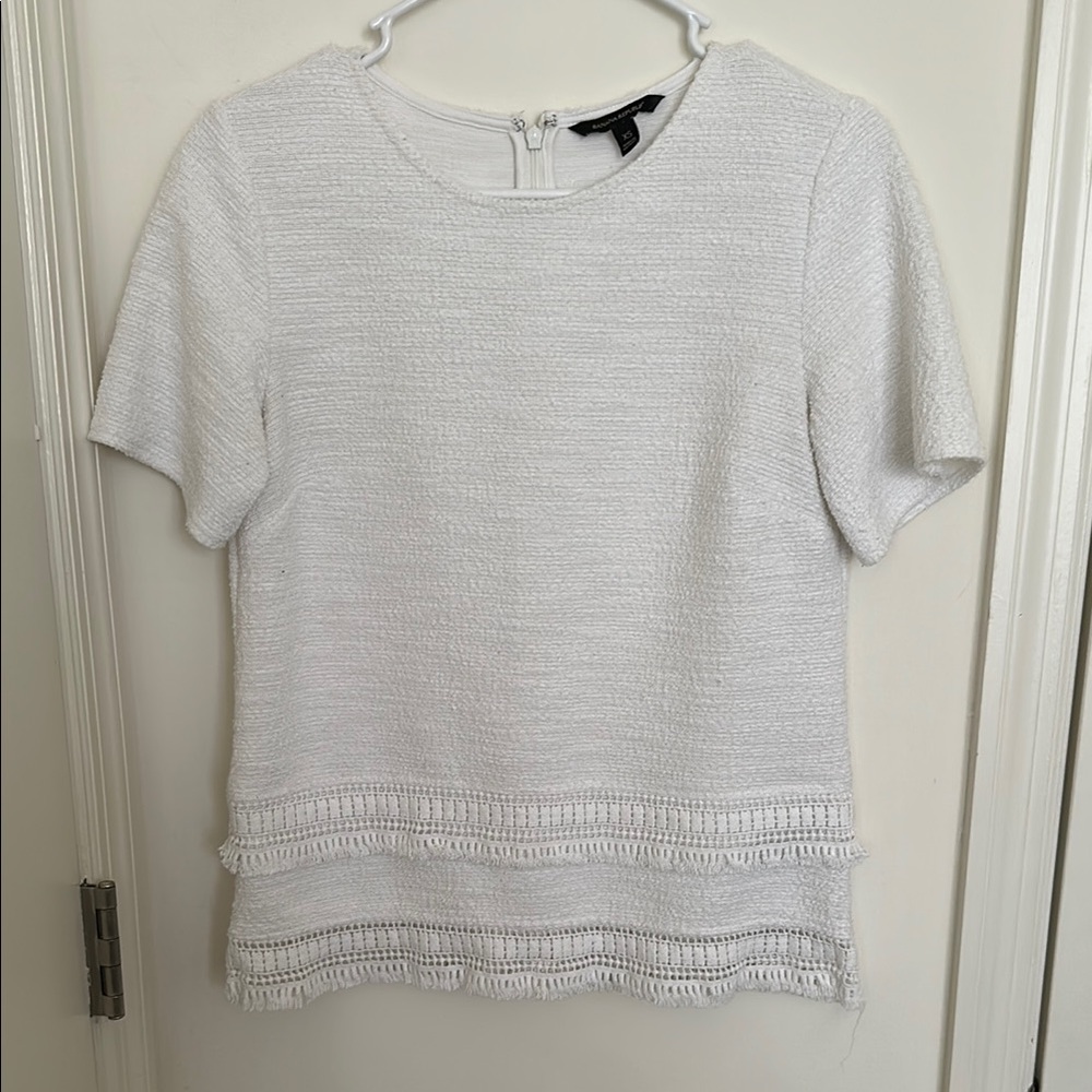 Banana Republic White Textured Women's Top